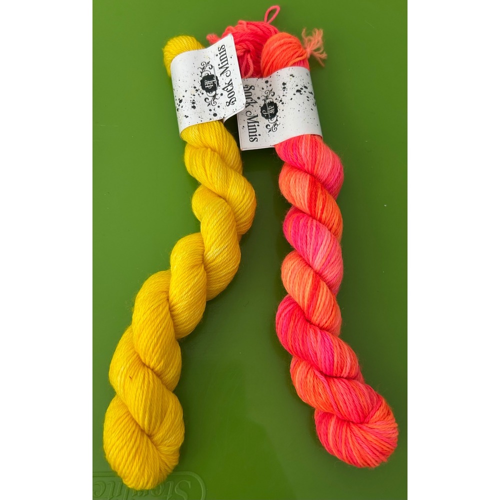 Hedgehog Fibres‎ Sock Minis Yarn Egg Yolk Pucker 20g 80m Superwash Merino Nylon